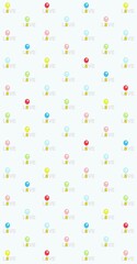 Obraz premium Love word, balloons and Teddy bear. Seamless pattern design. Children's colorful wallpaper, gift wrapping paper design. Valentines day, Christmas, Birthdays