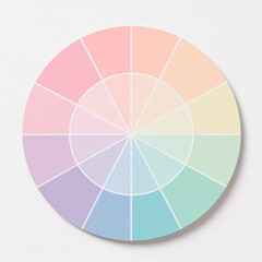 Obraz premium Soft pastel color palette wheel against a light background for creative design and inspiration 