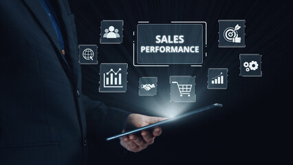 Digital sales performance dashboard showing sales performance metrics, performance trends, sales performance analytics, and sales improvement in business context. Elide