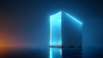 Glowing server room data center technology abstract background illustration