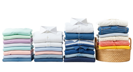 Stacks of folded clothes
