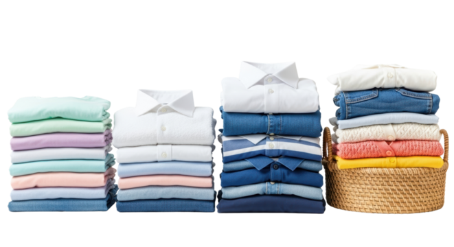 Stacks of folded clothes
