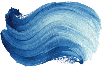 Abstract, fluid brushstroke in shades of blue