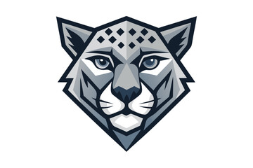 Geometric Jaguar Head with Diamond Pattern on a White Background Design