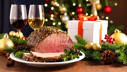Roasted prime rib christmas dinner