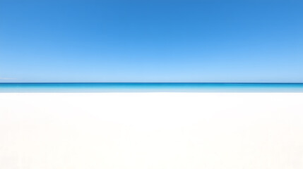 Minimalist tropical beach with turquoise water and clear sky