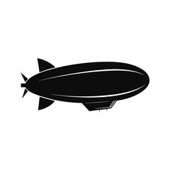 Obraz premium Vintage airship floating in sky silhouette