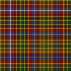 Green, Black, Yellow, Red, White, Blue Tartan Weave Pattern - Tile