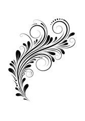 Black floral swirl decorative design
