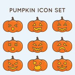 halloween pumpkins set