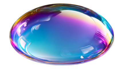 Iridescent Sphere on Transparent Background