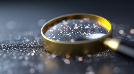 Conceptual image: A magnifying glass revealing glowing insights from raw data, data science discovery. Analytics, patterns. Luminous, insightful.