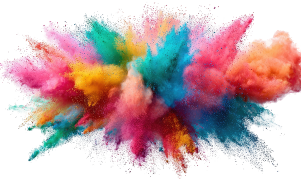 Exploding vibrant colorful powder