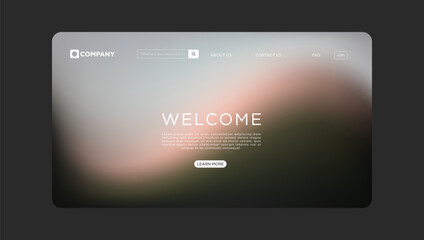 Modern and minimalist website template design with welcome message and clear navigation elements