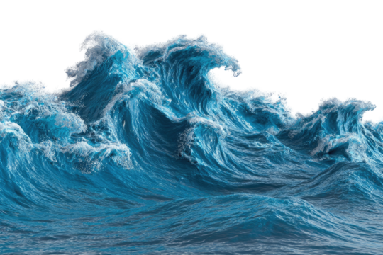 Powerful ocean waves crashing