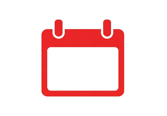 Red calendar icon isolated on white background representing schedule, appointment, event, and reminder for important dates and deadlines