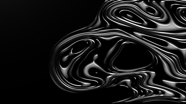 black and white liquid abstract background - Powered by Adobe