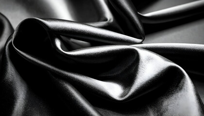 Black Silk Drape Fabric Texture.