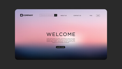 Obraz premium Welcome to a modern website design with a clean aesthetic and a soothing pastel color gradient