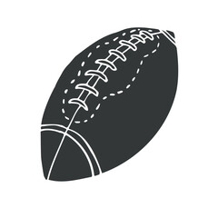 Vector hand drawn doodle sketch American football ball isolated on white background