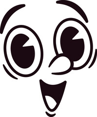 Amazed caricature face vector illustration