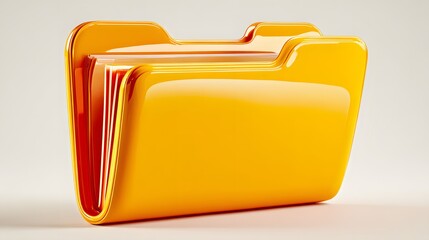 Yellow file folder icon graphic resource for document and data management