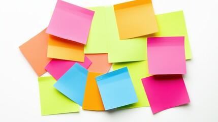 Fototapeta premium Post it notes isolated on white, cut out white