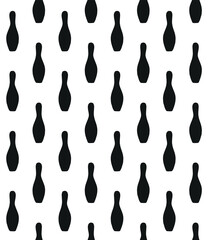 Vector seamless pattern of hand drawn sketch doodle bowling skittle isolated on white background