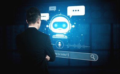 AI assistant with voice chat interface, combining smart chatbot, voice command, and AI-powered...