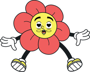 Daisy flower falling in love