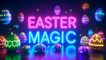 Neon Easter Eggs Magic Glow.