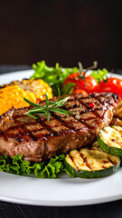 Grilled Steak  Veggie Dinner.