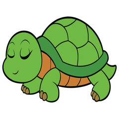 A cartoon tortoise in white Background