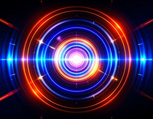 Abstract concentric circles of vibrant light