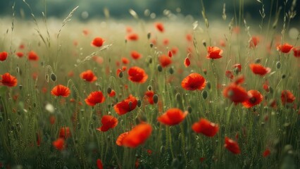 Fototapeta premium Vibrant poppy field