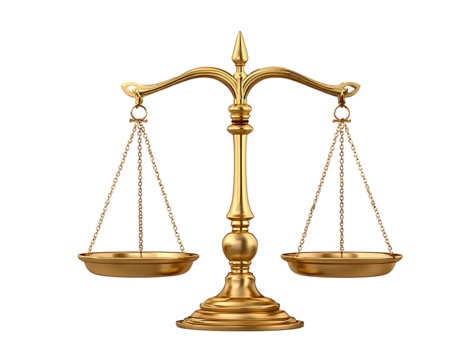 Golden scales of justice isolated on a transparent background.png