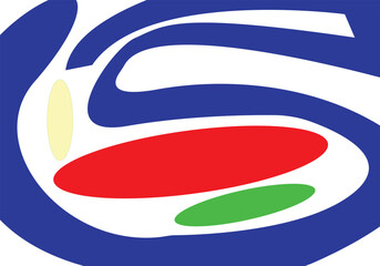 Whimsical Wavy Lines with 3 oval shapes A Playful Abstract Background