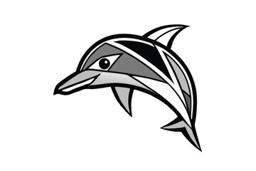 dolphin logo geometric design