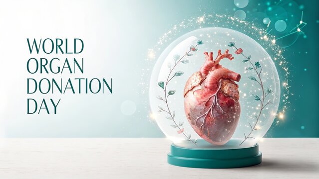 Creative design showcasing World Organ Donation Day medical theme. - Powered by Adobe