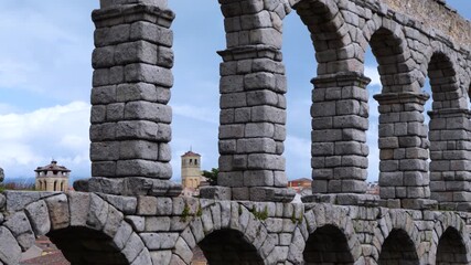 Segovia Aqueduct, built in the early 2nd century AD. City of Segovia. Province of Segovia. Autonomous Community of Castile and Leon. Spain. Europe