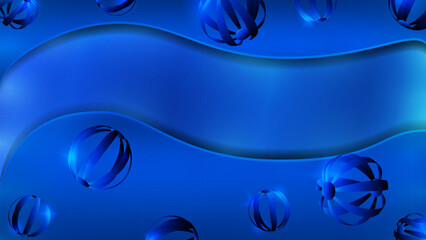 Fundo azul com esferas