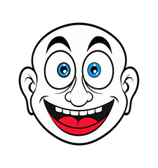 Crazy guy face cartoon illustration, vector. AI