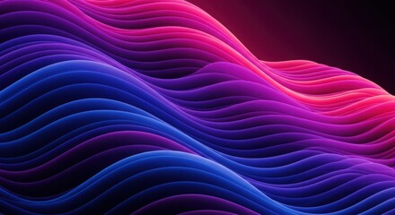 Fototapeta premium Vibrant abstract waves of blue and pink light flowing in a dynamic pattern
