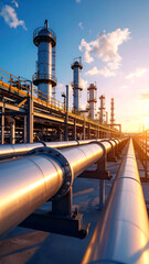 Refinery sunset pipeline industrial.