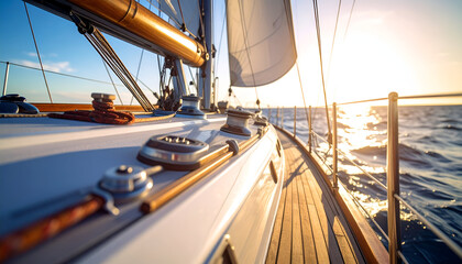 Sunset Sailboat Ocean Cruise.