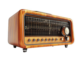 Fototapeta premium Vintage wooden radio, 3D render
