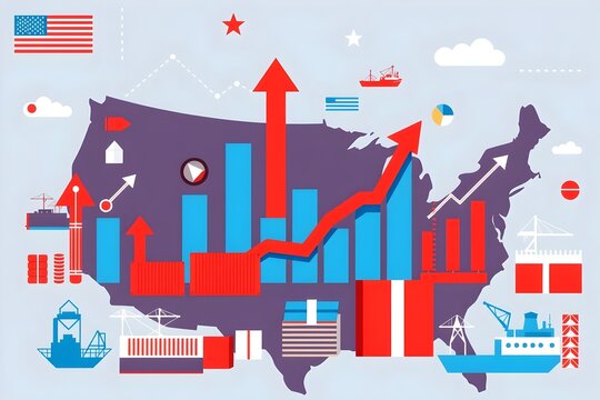 Taxation chart, Chart showing  increase and decrease in market, tariffs usa, tariffs by usa government