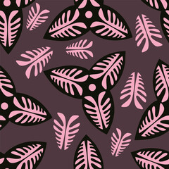 Trendy exotic hand drawn flowers seamless pattern. Floral background for textile, wallpaper, banner, covers, surface, printing and home decor. Flower vector illustration.