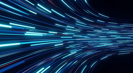Dynamic Blue Light Streaks Abstract Background  High Speed Motion Lines Digital Art Technology Concept Image for Website Design