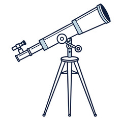  "Simple telescope on white, astronomy equipment for stargazing and science education, perfect for illustrating exploration"